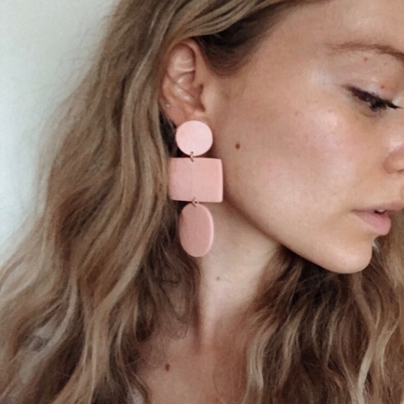 Anthropologie Jewelry - Pink Handmade Earrings